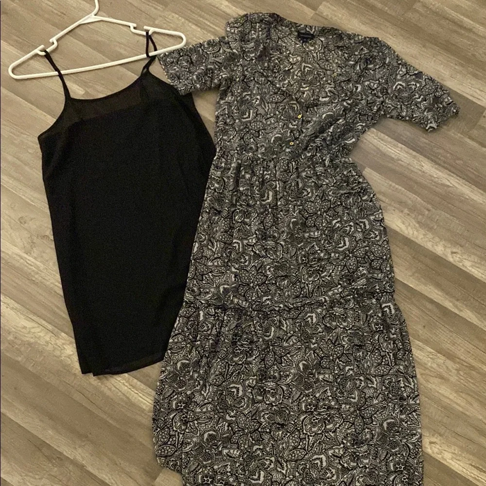 💛 Elegant Black and White Floral Dress - Picture 3 of 5